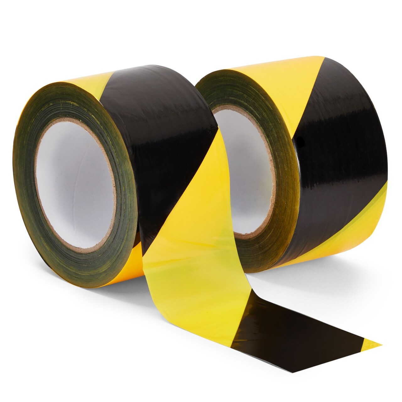 2 Pack Caution Tape Roll, Black and Yellow Stripes, High Visibility Barricade Tape, 2.8 In Wide (660 Ft Rolls)